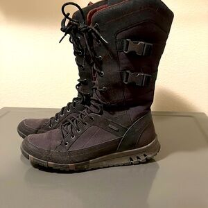 Rockport Knee High Boots Womens Size 10 Lace Up Hydro Shield Waterproof Black